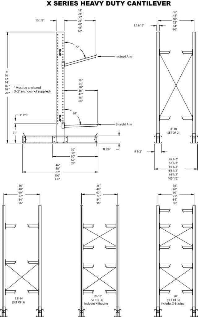 Cantilever Rack Heavy Duty for Warehouses PWD
