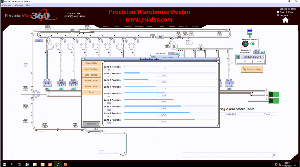 PW360 Sort Calibration
